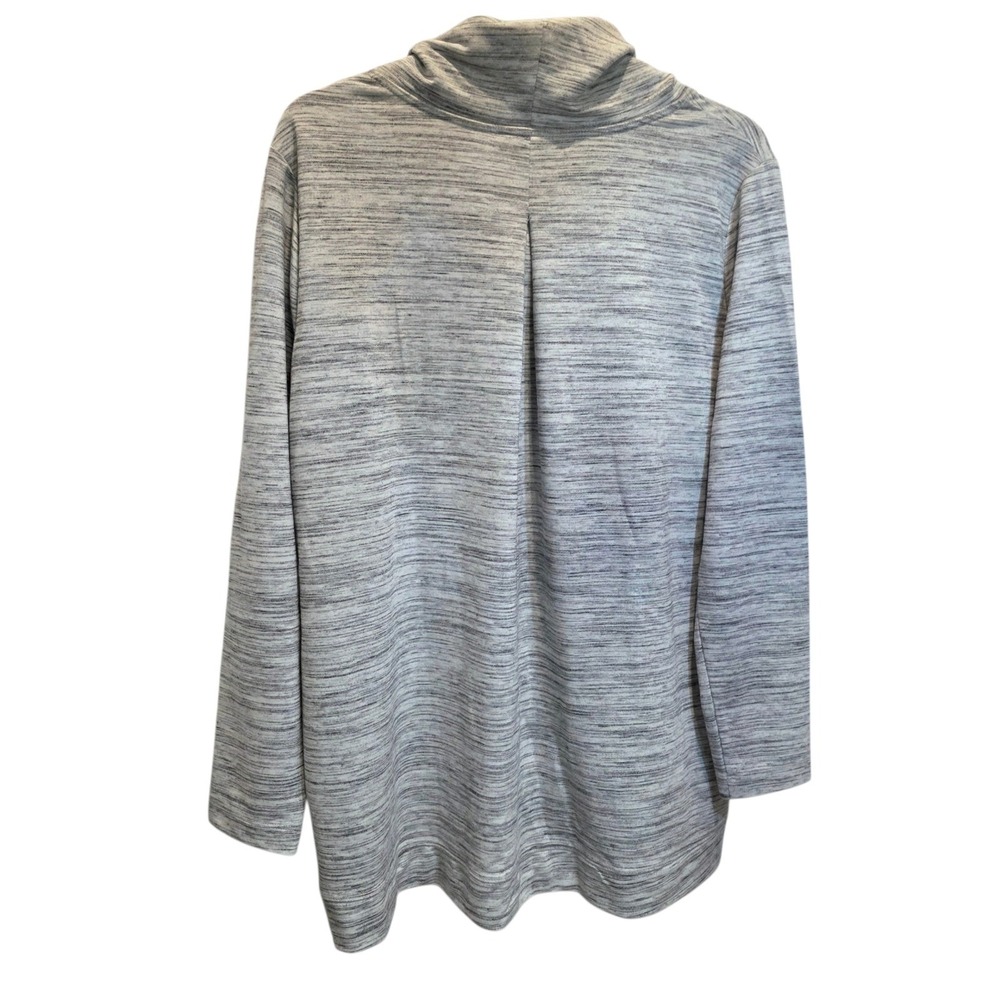 Eddie Bauer Tunic Top Pullover Cowl Neck Large Cream Heather - Picture 2 of 10